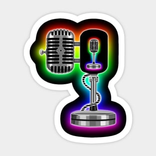 Karaoke Open Mic with Rainbow Glow Sticker